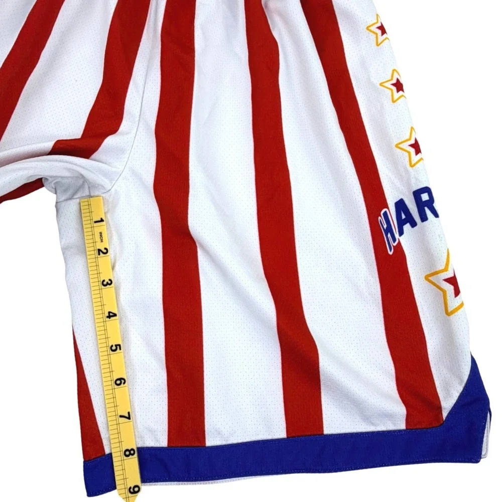 Champion Harlem Globetrotters Basketball Shorts Men Small Red White Blue Striped